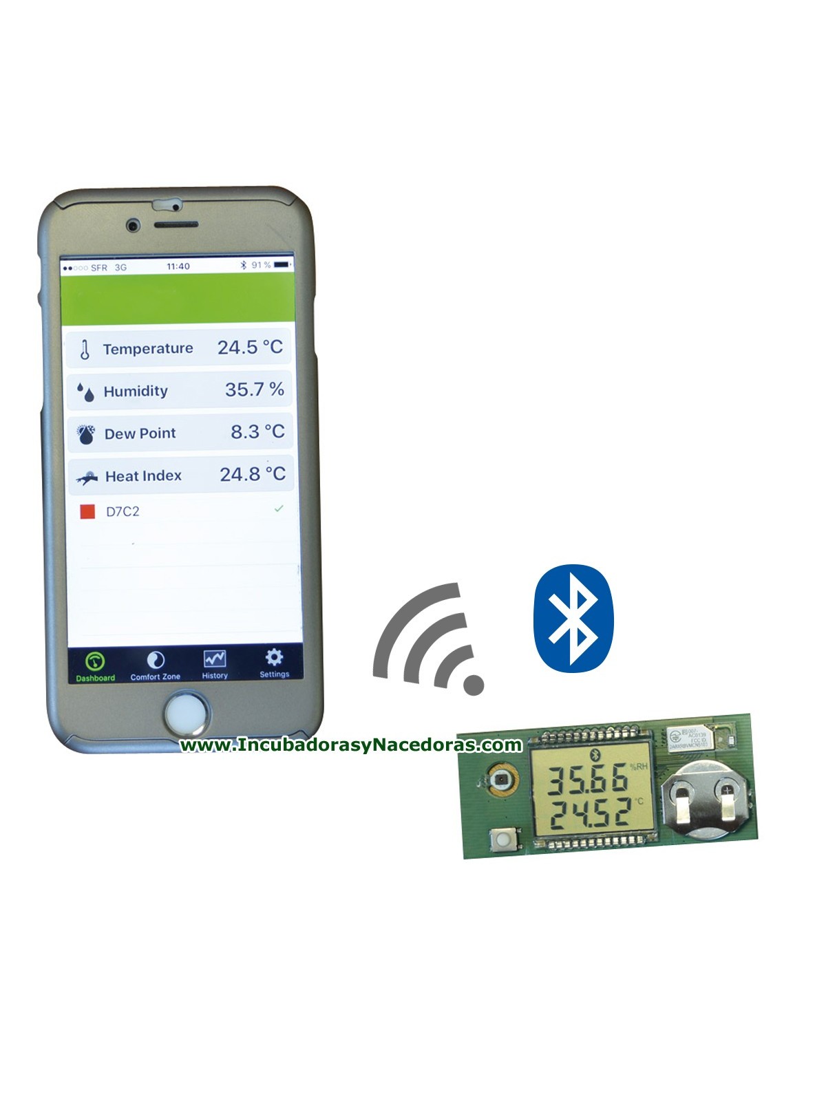 Termómetro de calibración con Bluetooth