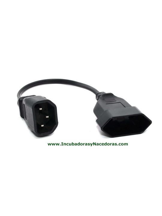 Cable conexión para incubadora FIEM y humidificador con enchufe de dos pin.