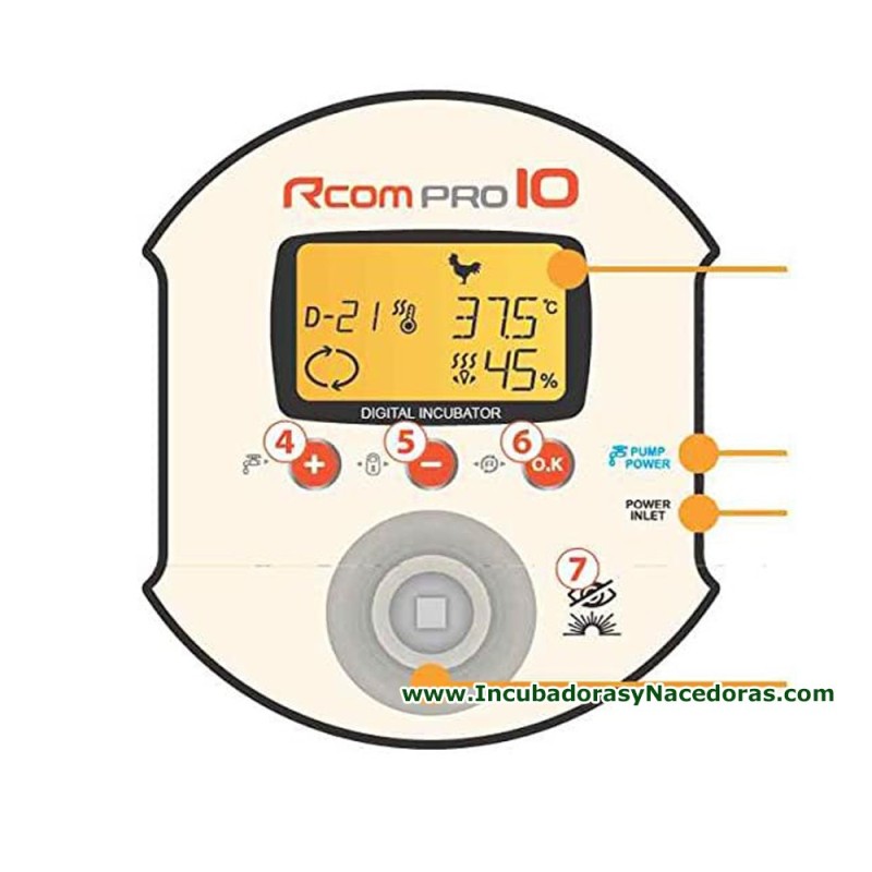 Incubadora Rcom 10 PRO PLUS pantalla