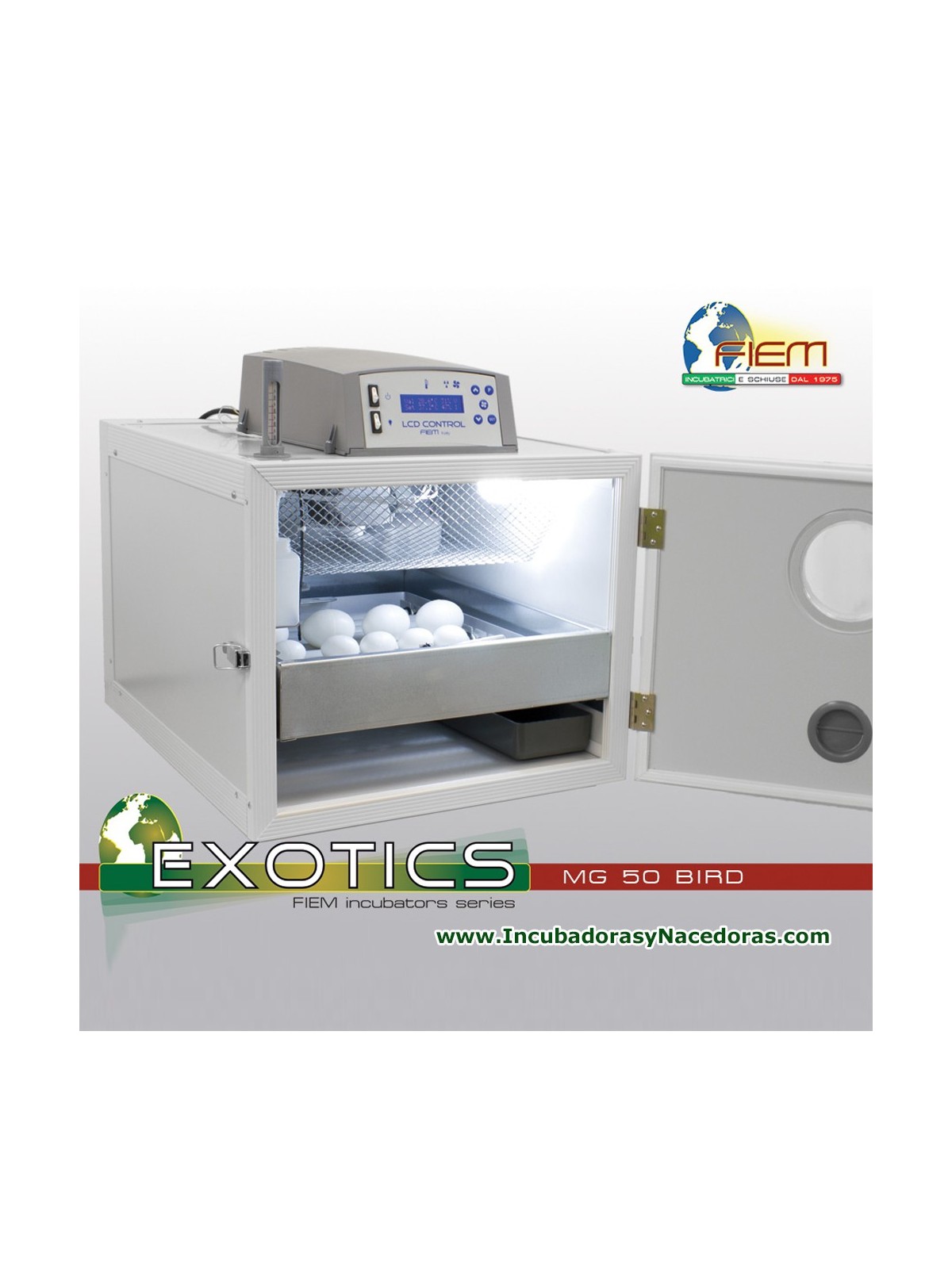 Incubadora Fiem MG50 Bird automática para aves exótica, loro y rapaces