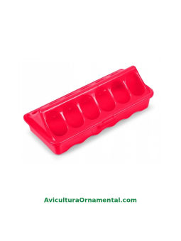 Comedero para pollitos de plástico 20 cm rojo