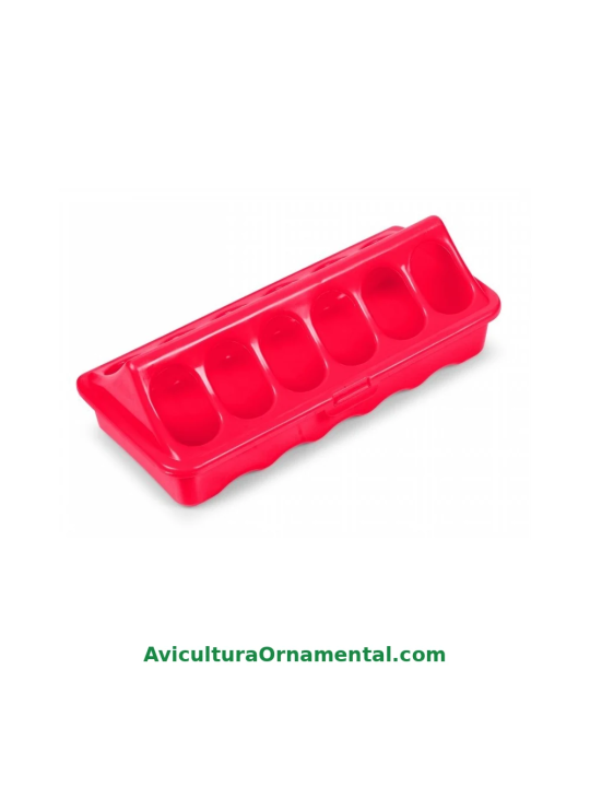 Comedero para pollitos de plástico 20 cm rojo