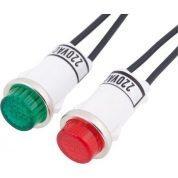 Lámpara neón con cable Ø 13 mm